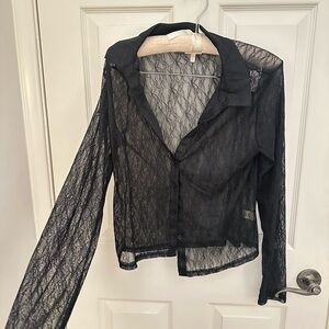 Neon Soul Black Lace Blouse